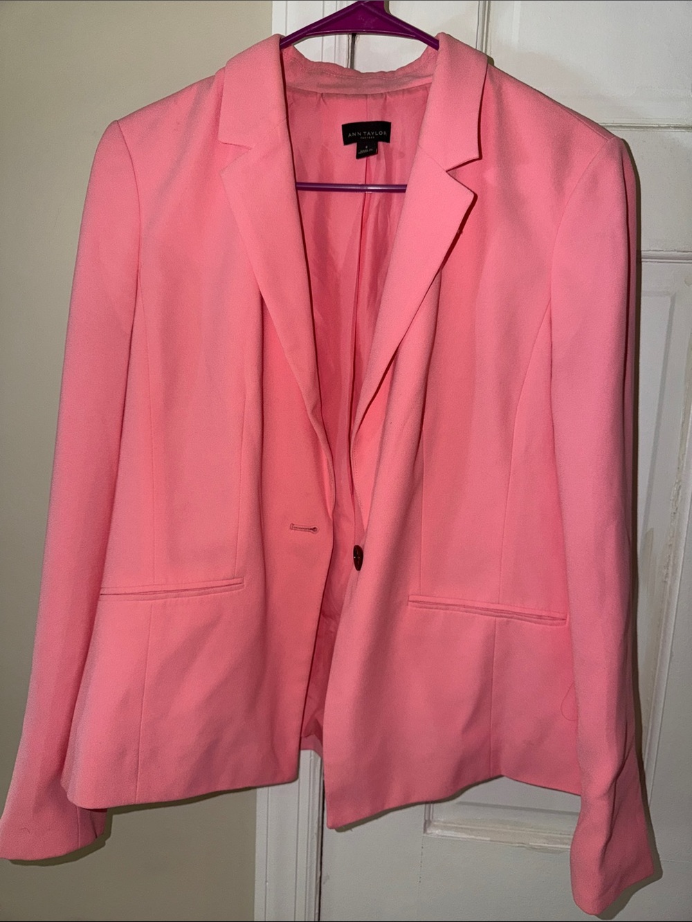 Ann Taylor Coral Pink Single-Button Blazer